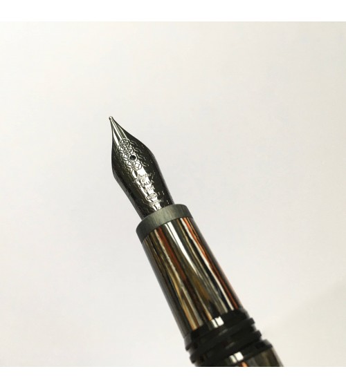 Stylo-plume Montegrappa Zero Meteor Shower avec son magnifique bec or 14 carats de couleur noire, édition limitée à 300 pièces