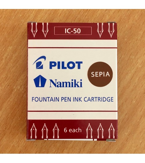 Boîte de 6 cartouches Namiki pour stylo-plumes Pilot, sépia
