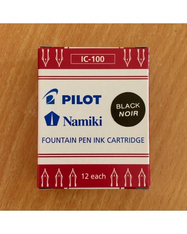 Boîte de 12 cartouches Namiki pour stylo-plumes Pilot, bleu-noir