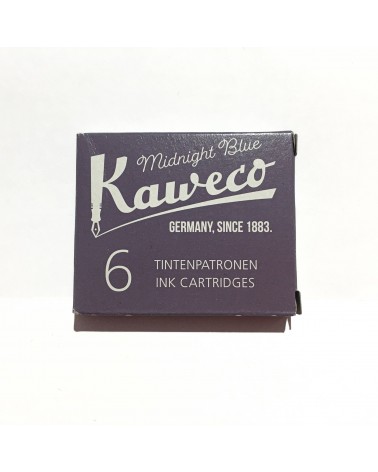 Boîte de 6 cartouches (format international standard) encre Kaweco pour stylos-plume  Midnight Blue