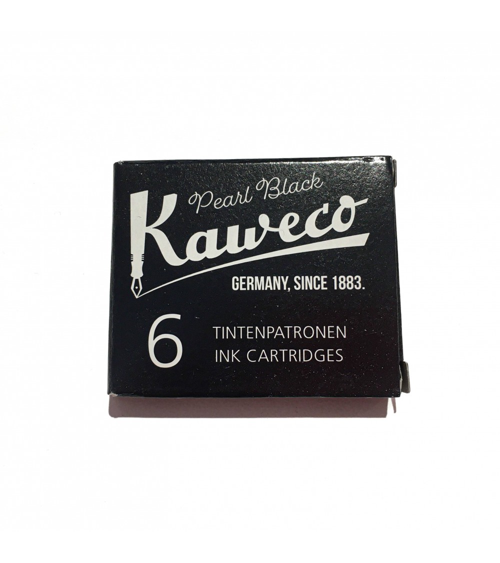 Boîte de 6 cartouches (format international standard) encre Kaweco pour stylos-plume Pearl Black