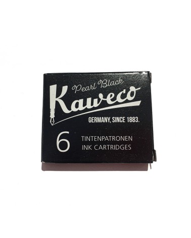 Boîte de 6 cartouches (format international standard) encre Kaweco pour stylos-plume Pearl Black