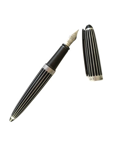 Stylo-plume Diplomat Aero Stripes, bec (plume) acier inoxydable