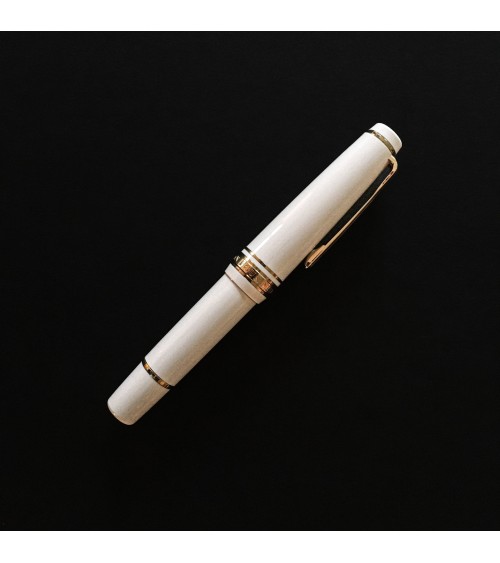 Stylo-plume Sailor PG Slim Mini Gold Beni White, bec or 14 carats MF, à L’Ecritoire design, Lausanne