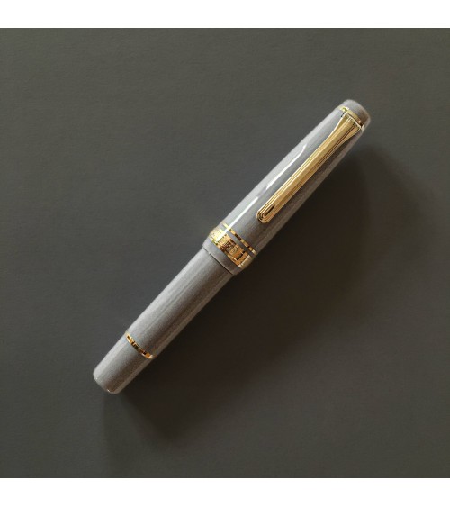 Stylo-plume Sailor PG Slim Mini Gold Ayur Grey, bec or 14 carats MF, à L’Ecritoire design, Lausanne