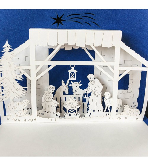Carte Rifletto, Crèche, bleu roi, fabriquée en Allemagne. L'Ecritoire design, Lausanne.