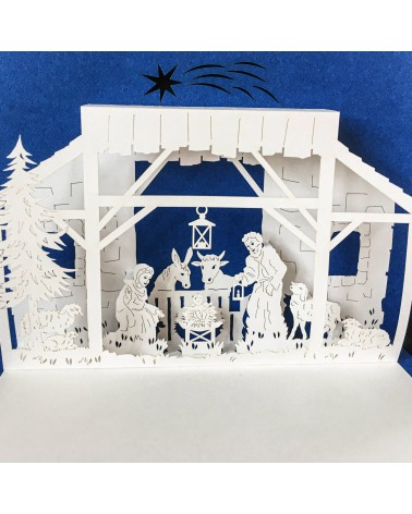 Carte Rifletto, Crèche, bleu roi, fabriquée en Allemagne. L'Ecritoire design, Lausanne.