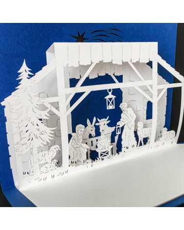 Carte Rifletto, Crèche, bleu roi, fabriquée en Allemagne. L'Ecritoire design, Lausanne.