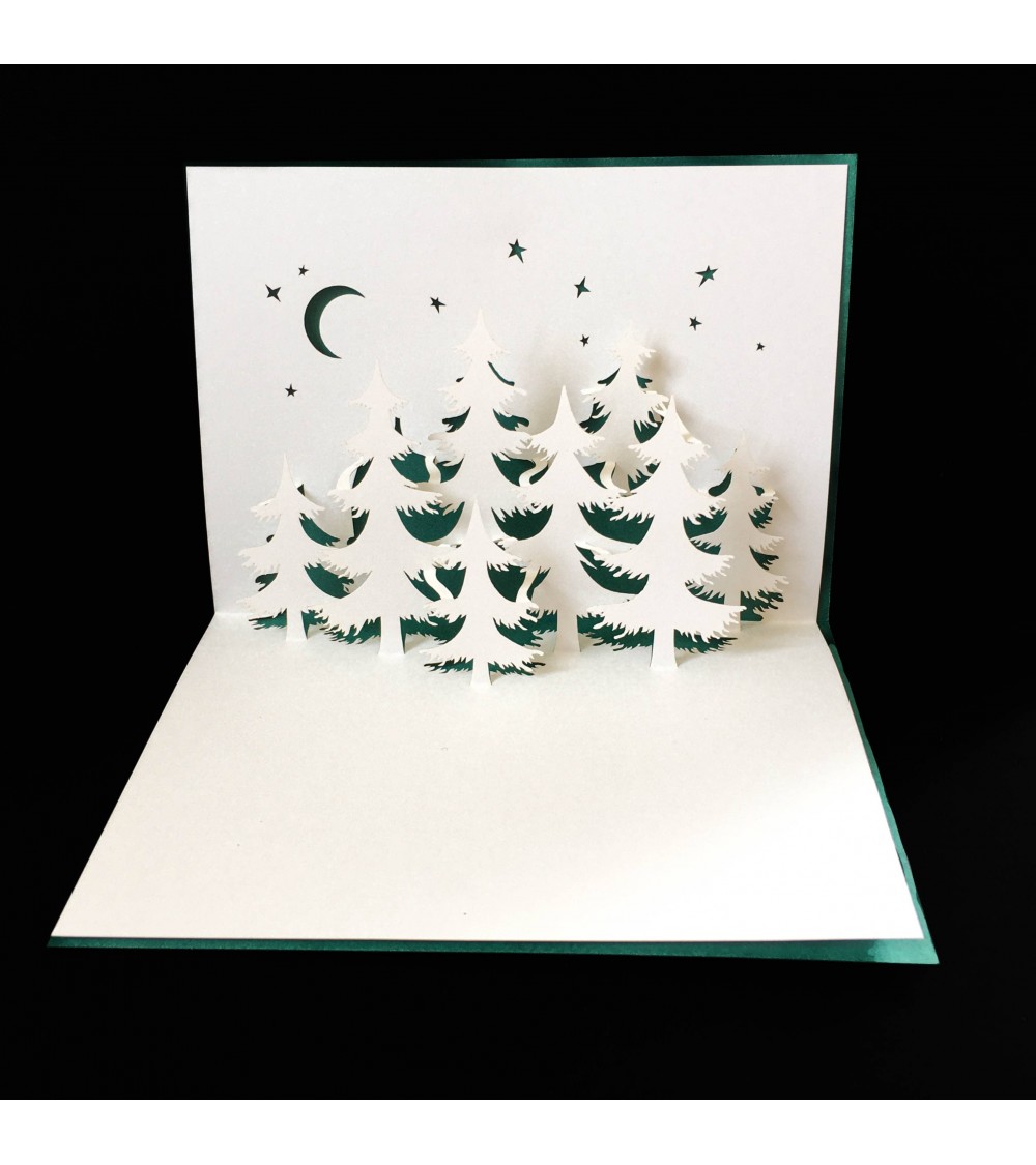 Carte Rifletto, Forêt, vert foncé, fabriquée en Allemagne. L'Ecritoire design, Lausanne.