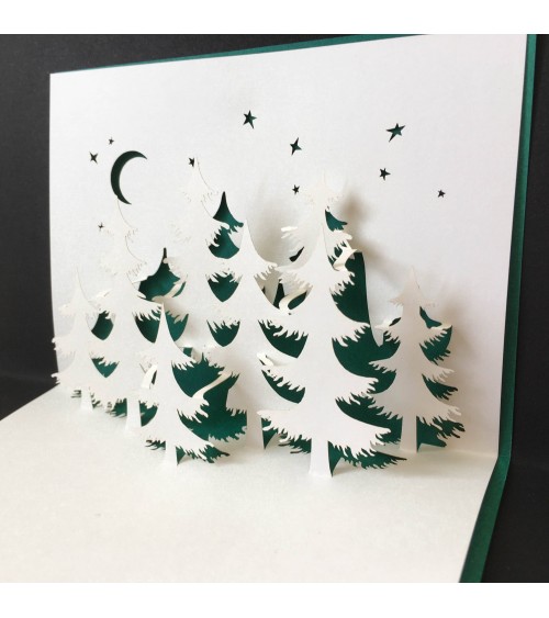 Carte Rifletto, Forêt, vert foncé, fabriquée en Allemagne. L'Ecritoire design, Lausanne.