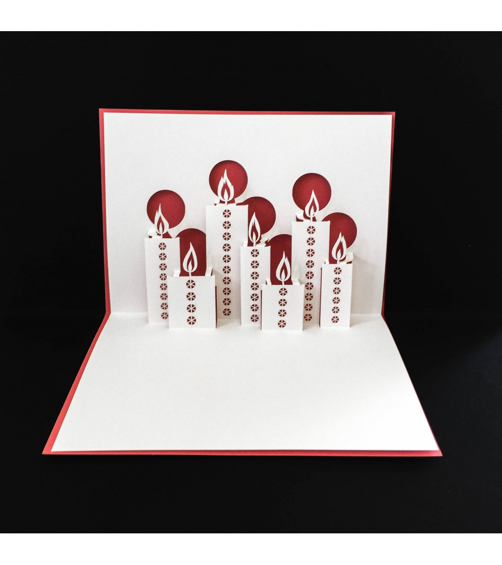 Carte Rifletto, Bougies, rouge, fabriquée en Allemagne. L'Ecritoire design, Lausanne.