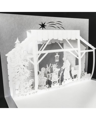 Carte Rifletto, Crèche, argent, fabriquée en Allemagne. L'Ecritoire design, Lausanne