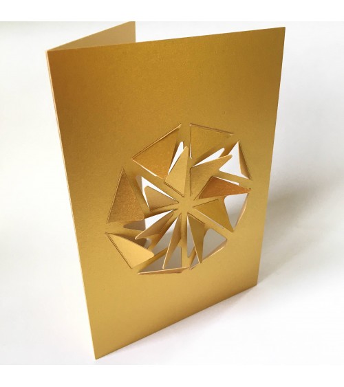Carte de Noël double avec enveloppe, format A6, « Ornament », or.