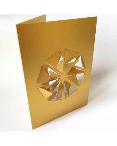 Carte de Noël double avec enveloppe, format A6, « Ornament », or.