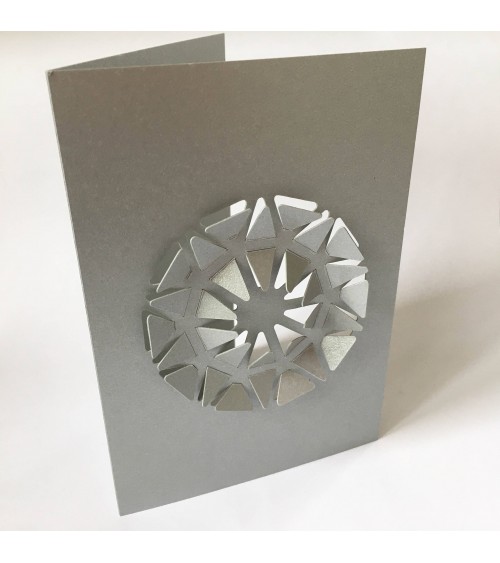 Carte de Noël double avec enveloppe, format A6, « Ornament », argent.