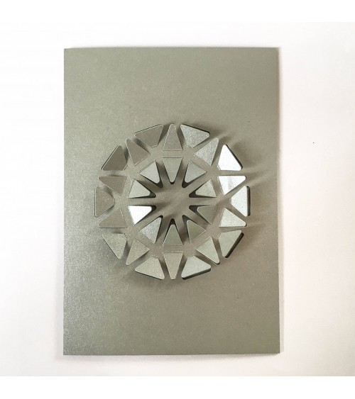 Carte de Noël double avec enveloppe, format A6, « Ornament », argent.