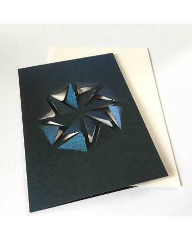 Carte de Noël double avec enveloppe, format A6, « Ornament », bleu nuit.