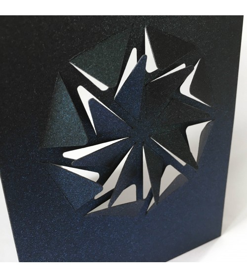 Carte de Noël double avec enveloppe, format A6, « Ornament », bleu nuit.