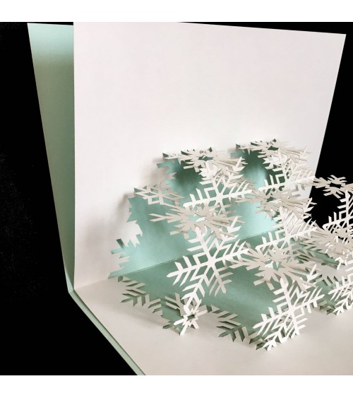 Carte Rifletto, Neige, vert menthe, format A6, fabriquée en Allemagne. L'Ecritoire design, Lausanne