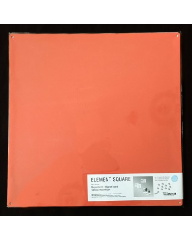 Tableau métallique d’affichage carré pour aimants, orange, de Trendform, 40 x 40 cm. 10 super mini aimants inclus