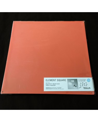 Tableau métallique d’affichage carré pour aimants, orange, de Trendform, 40 x 40 cm. 10 super mini aimants inclus