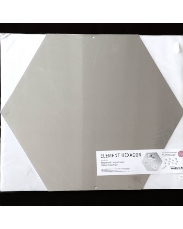 Tableau métallique d’affichage hexagonal pour aimants, acier, de Trendform, 38 x 44 cm. 10 super mini aimants inclus