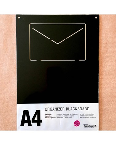 Tableau métallique A4 organisation et affichage pour aimants, noir, de Trendform, 29,7 x 21 cm.