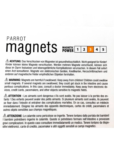 Aimants Trendform Parrot, 6 pièces, aimant force 3