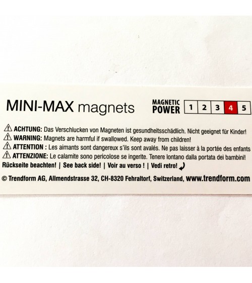 Aimants Trendform Mini-Max, 4 pièces, aimant force 4