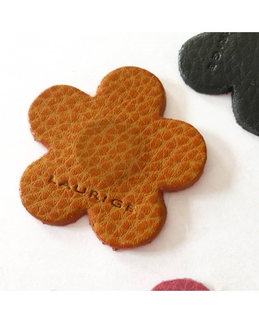 Aimants Laurige Fleur, cuir, orange