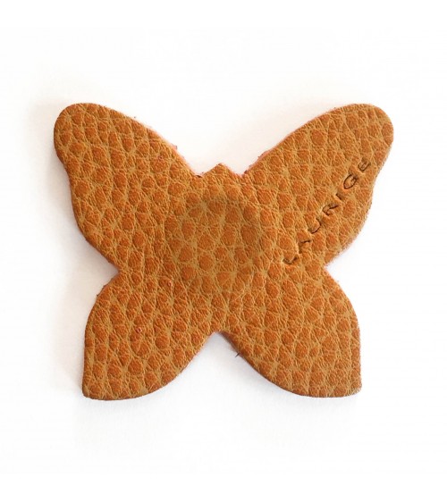 Aimants Laurige Papillon, cuir, orange
