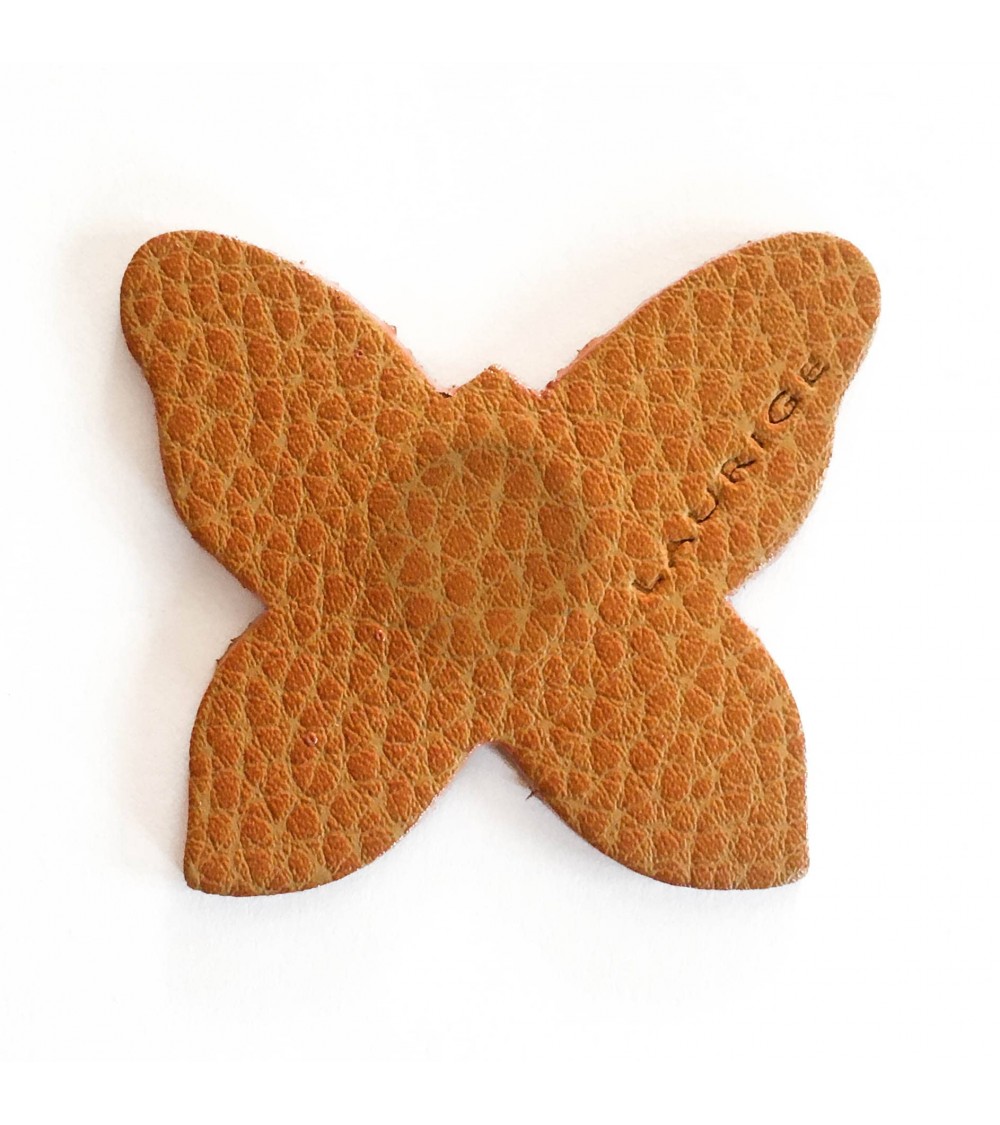 Aimants Laurige Papillon, cuir, orange