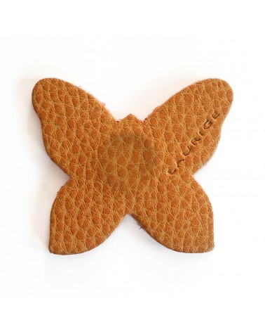 Aimants Laurige Papillon, cuir, orange