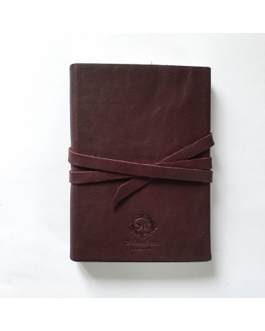 Carnet Manufactus Laccio, couverture cuir veau Lie de vin, 256 pages papier vélin, fabriqué en Italie