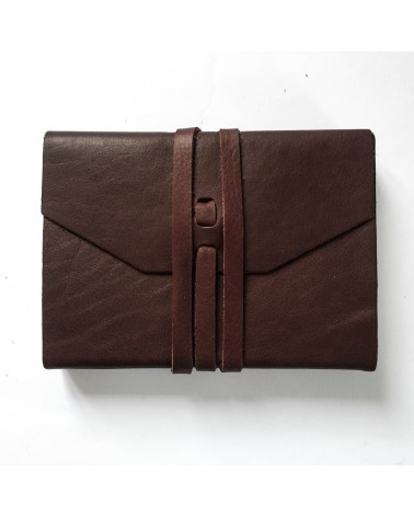 Carnet Manufactus Laccio, couverture cuir veau Marron, 256 pages papier vélin, fabriqué en Italie