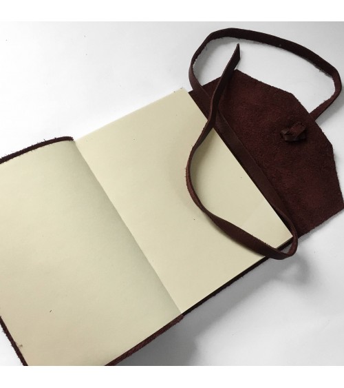 Carnet Manufactus Laccio, couverture cuir veau Marron, 256 pages papier vélin, fabriqué en Italie