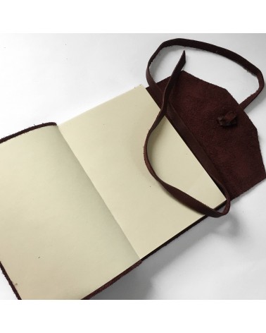 Carnet Manufactus Laccio, couverture cuir veau Marron, 256 pages papier vélin, fabriqué en Italie