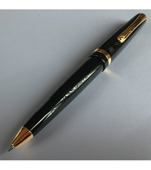 Stylo-bille Montegrappa Venetia Black, attributs dorés