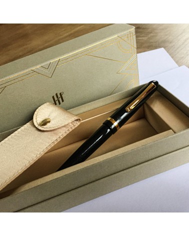 Stylo-bille Montegrappa Venetia Black, attributs dorés