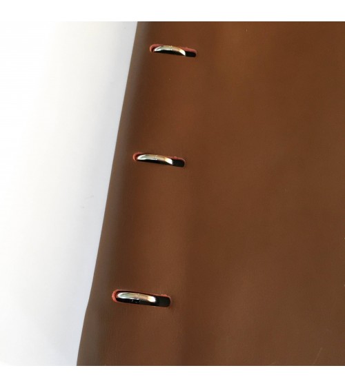 Porte-documents NAVA A4 en simili cuir, couleur cognac avec quatre anneaux incorporés