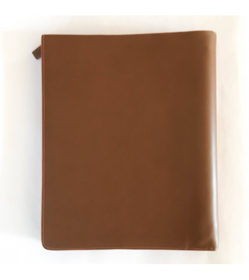 Porte-documents NAVA A4 en simili cuir, couleur cognac avec quatre anneaux incorporés