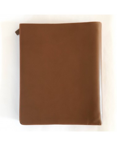 Porte-documents NAVA A4 en simili cuir, couleur cognac avec quatre anneaux incorporés