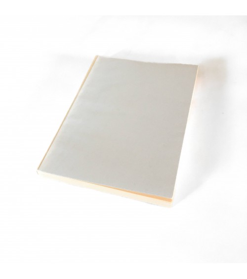 Recharges pour carnets cuir Prona, 184 pages blanches couleur chamois clair, papier vélin 14,5 x 19 cm.