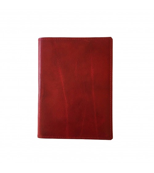 Carnet rechargeable PA cuir bordeaux, 288 pages blanches couleur ivoire format A6