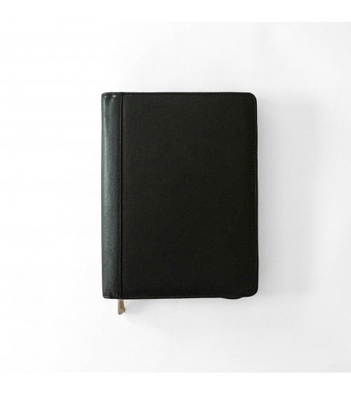 Porte-bloc zippé PA,format A5, cuir noir.