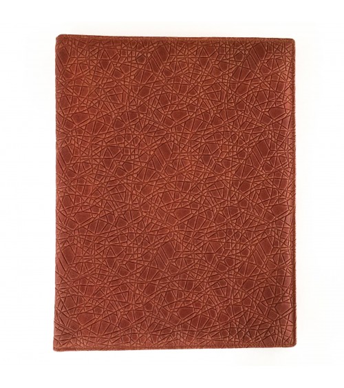 Porte-bloc PA Napoli A4 cuir cognac, 1 compartiment cartes et 1 pour feuilles volantes A4, boucle stylo, bloc-notes.