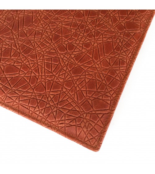 Porte-bloc PA Napoli A4 cuir cognac, 1 compartiment cartes et 1 pour feuilles volantes A4, boucle stylo, bloc-notes.