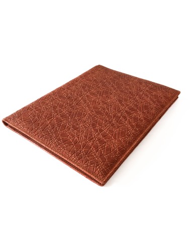 Porte-bloc PA Napoli A4 cuir cognac, 1 compartiment cartes et 1 pour feuilles volantes A4, boucle stylo, bloc-notes.