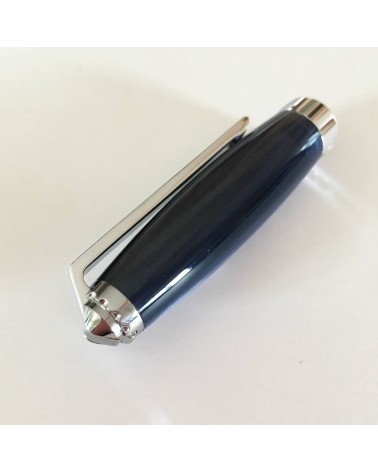 Stylo-plume Récife Baoshi Soyouz Agate (tons bleu-gris clairs et foncés, effet chatoyant), plume en acier largeur M.