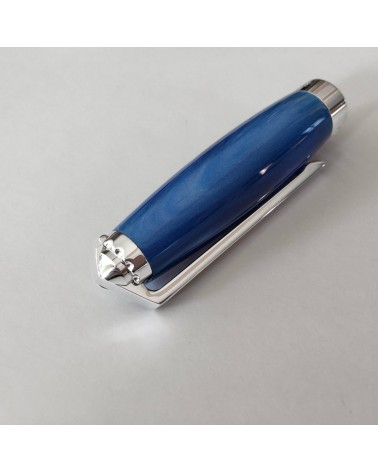 Stylo-plume Récife Baoshi Soyouz Lapis (tons bleu clairs et foncés, effet chatoyant), plume en acier M